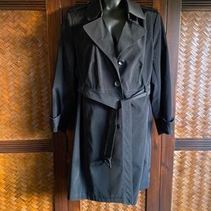 CALVIN KLEIN - Black Trench Rain Coat 2X
